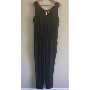 LOGO Lori Goldstein Jumpsuit Joggers Black Sleeveless Medium M